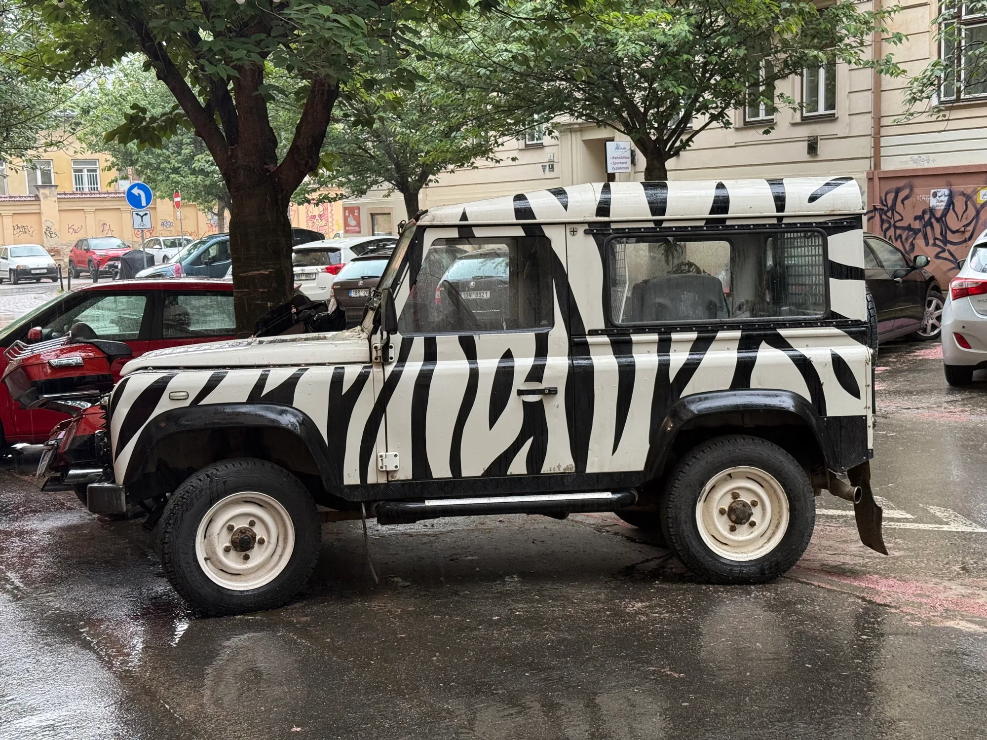 Land Rover Defender 90 týmu Fi Ji z bočního pohledu